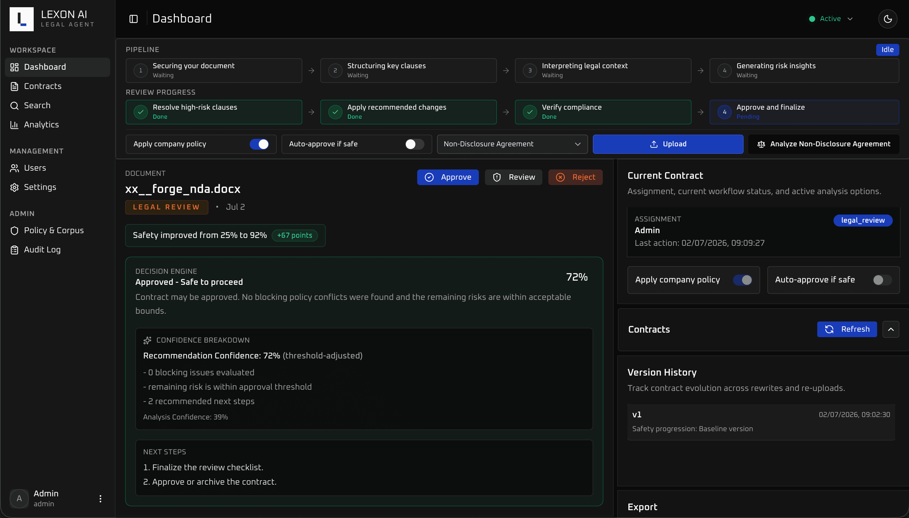 Lexon AI Dashboard